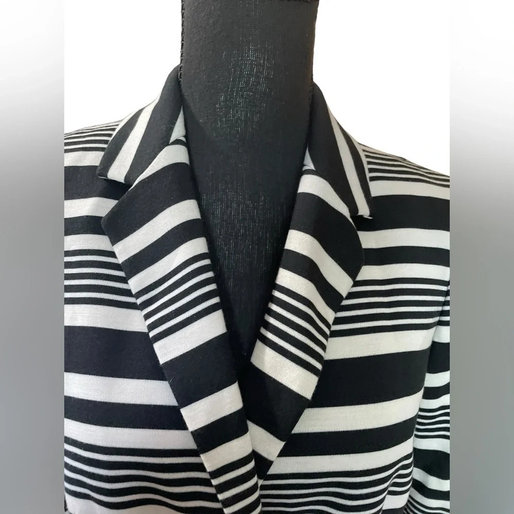The Limited Black and White Striped Blazer
